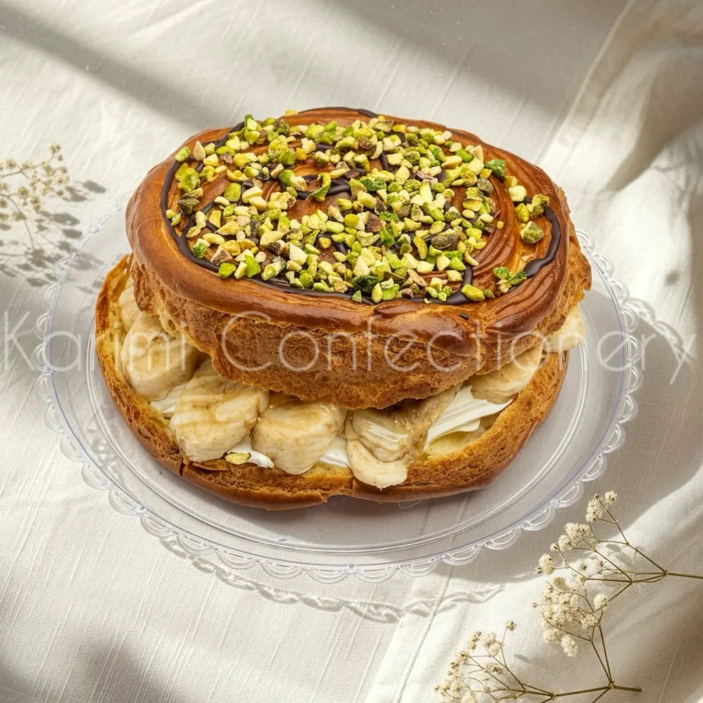 نان خامه‌ای مغزدار بزرگ